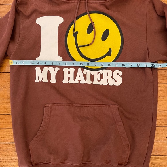 MARKET SMILEY HATERS HOODIE Brown with Smiley Graphic Men’s Sz M MSRP $98 - Picture 7 of 8